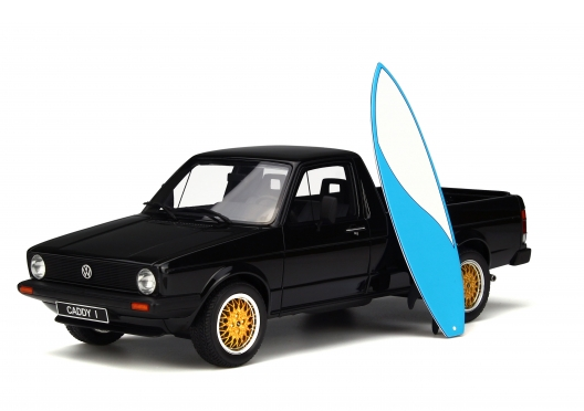 Ottomobile 1:18 Volkswagen VW Caddy Pickup 1980 schwarz mit blauen Surfbrett 1:18 limitiert 1/1000