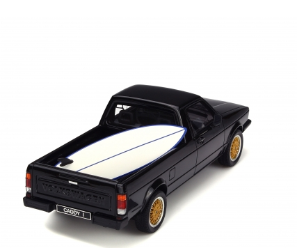 Ottomobile 1:18 Volkswagen VW Caddy Pickup 1980 schwarz mit blauen Surfbrett 1:18 limitiert 1/1000